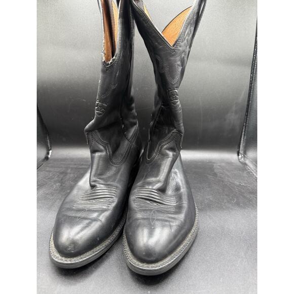 Ariat Western Cowboy Leather Boots Men's Size 8.5EE Classic Black Style 10002192 - Picture 2 of 16